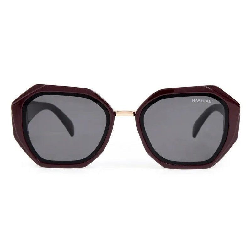 Brimstone Gradient Brown Medium Full Rim Hexagonal Sunglasses for Men & Women — Hashtag Eyewears