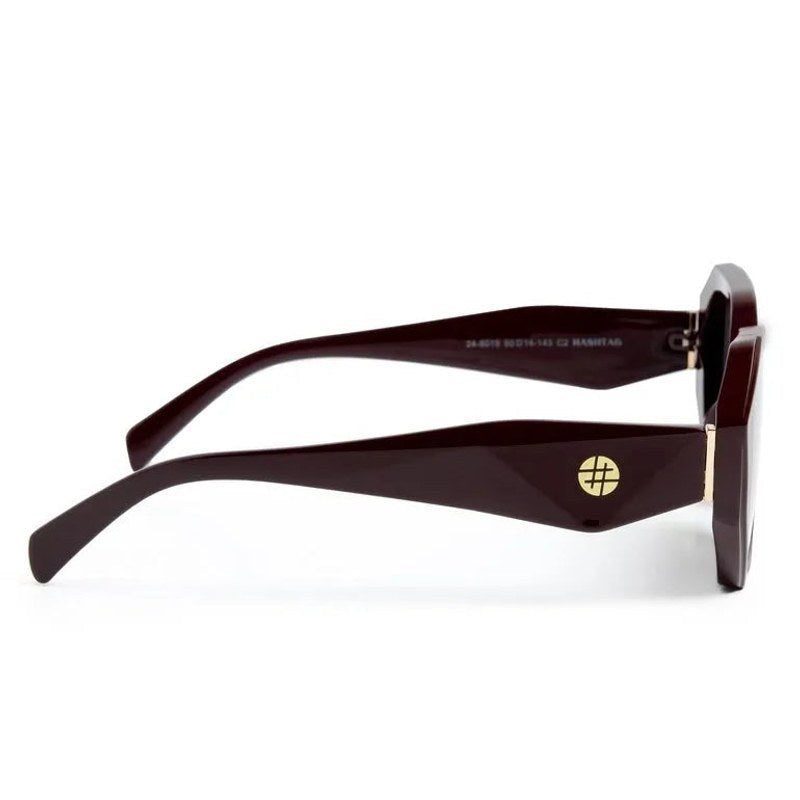 Brimstone Gradient Brown Medium Full Rim Hexagonal Sunglasses for Men & Women — Hashtag Eyewears
