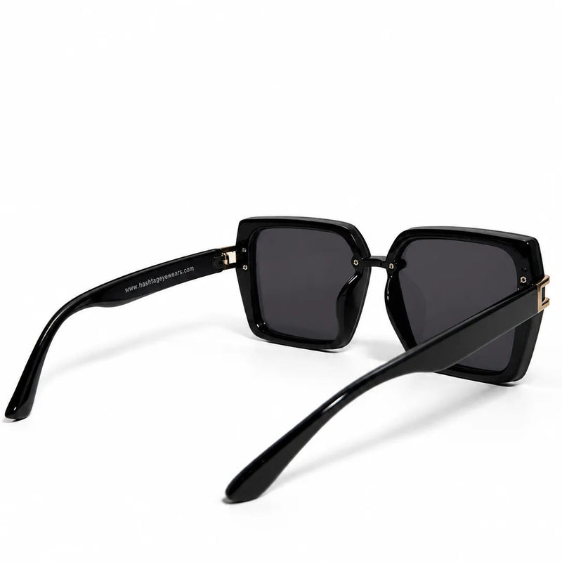Valoria | Black Large Full Rim Square Sunglasses for Women [UV-protected]