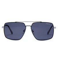 Kynra Silver & Black Large Full Rim Aviator Sunglasses for Men & Women — Hashtag Eyewears