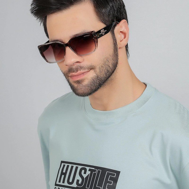 Caelion Texture Brown Gradient Large Full Rim Cateye Sunglasses for Men & Women — Hashtag Eyewears