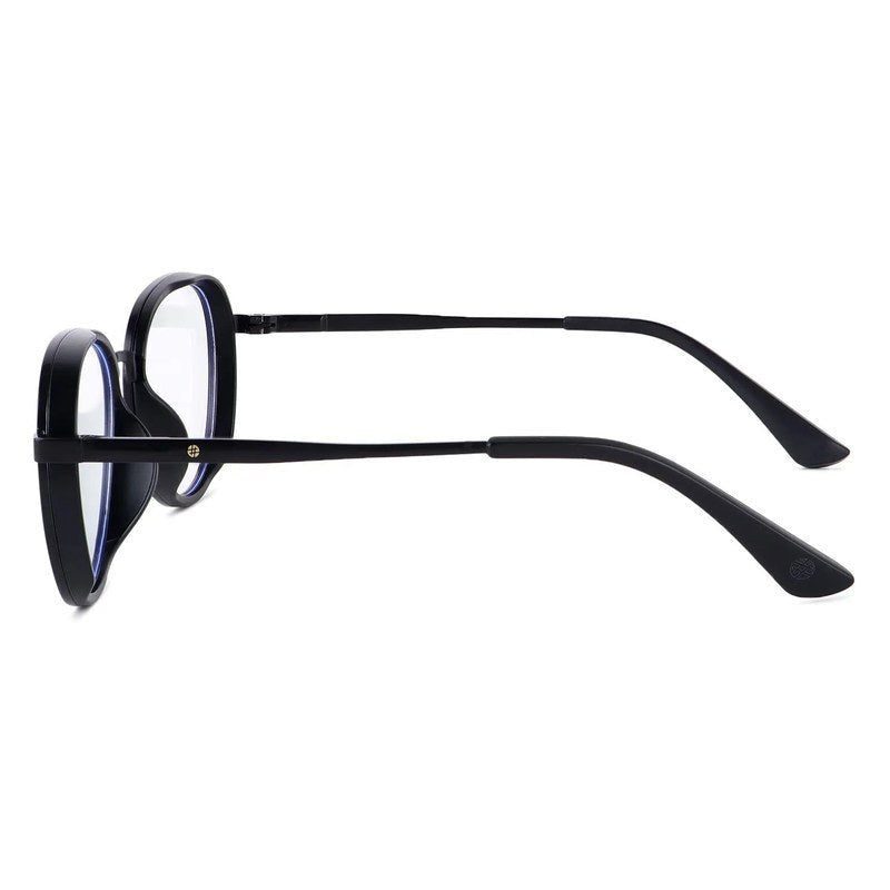 Caelium | Black Large Full Rim Aviator Clip-on for Men & Women [UV-protected]