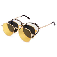 Caelium Golden & Brown Large Full Rim Aviator Clip-on for Men & Women — Hashtag Eyewears