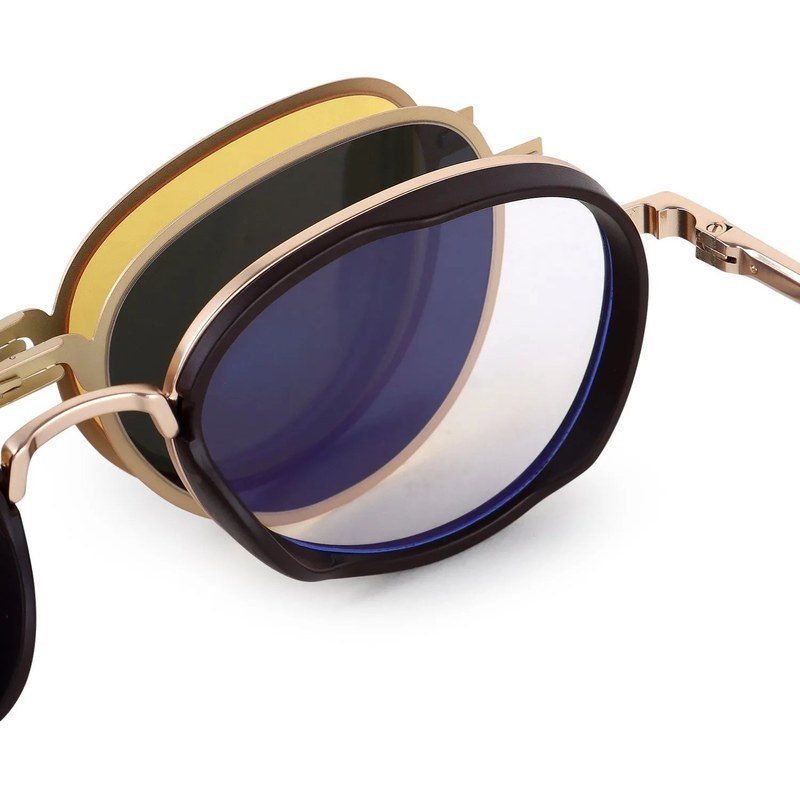 Caelium Golden & Brown Large Full Rim Aviator Clip-on for Men & Women — Hashtag Eyewears