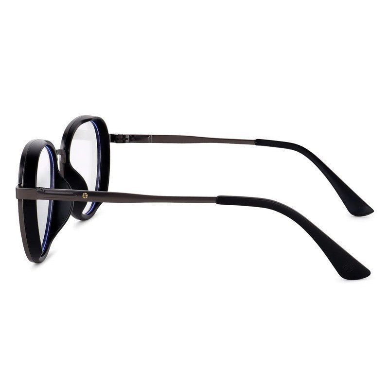 Caelium | Grey & Black Large Full Rim Aviator Clip-on for Men & Women [UV-protected]