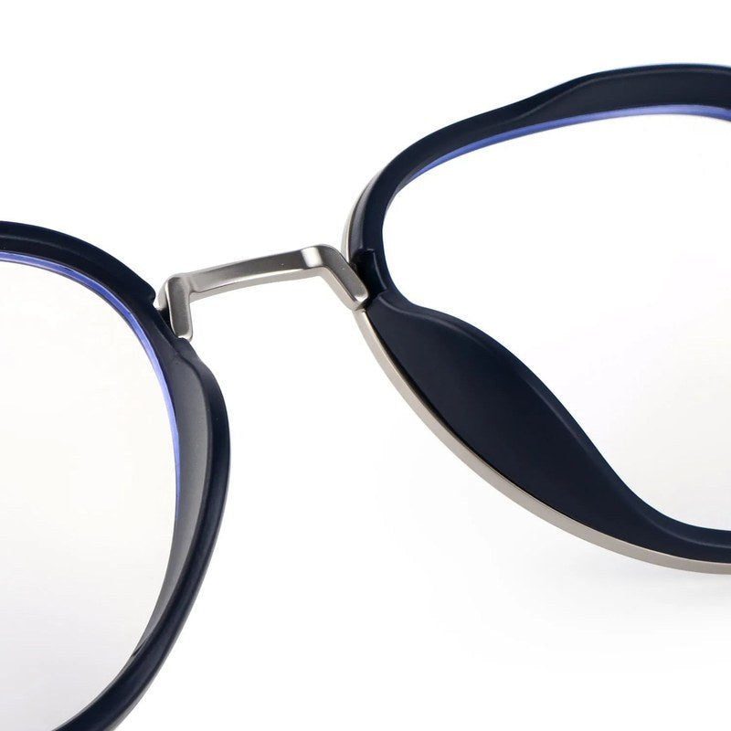 Caelium Silver & Black Large Full Rim Aviator Clip-on for Men & Women — Hashtag Eyewears