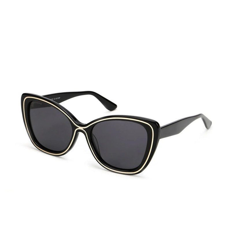 CATWIRE Black-Gold Large Full Rim Cateye Sunglasses for Women — Hashtag Eyewears