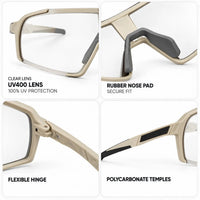 Swift | Cream Large Full Rim Visor Sports Sunglasses for Men & Women [Mirrored]