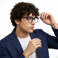 Celestia | Black Medium Full Rim Wayfarer Computer Glasses for Men & Women [Blue Block]