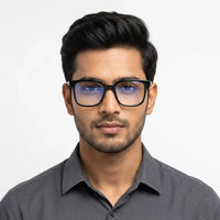 Celestia | Black Medium Full Rim Wayfarer Computer Glasses for Men & Women [Blue Block]