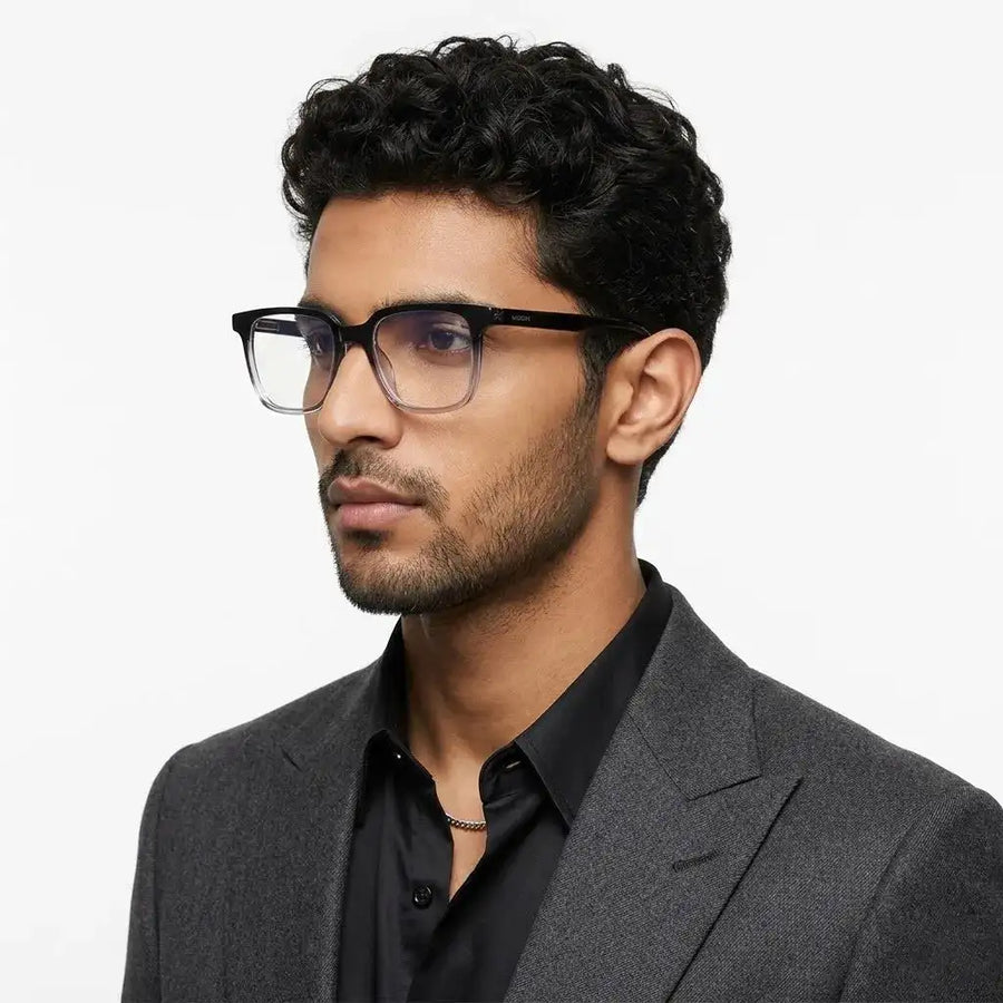Celestia | Gradient Black Medium Full Rim Wayfarer Computer Glasses for Men & Women [Blue Block]