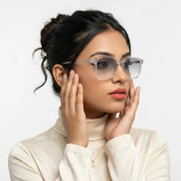 Celestia | Transparent Medium Full Rim Wayfarer Computer Glasses for Men & Women [Blue Block]