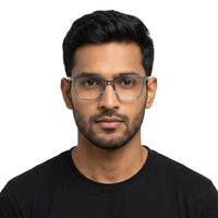 Celestia | Transparent Medium Full Rim Wayfarer Computer Glasses for Men & Women [Blue Block]