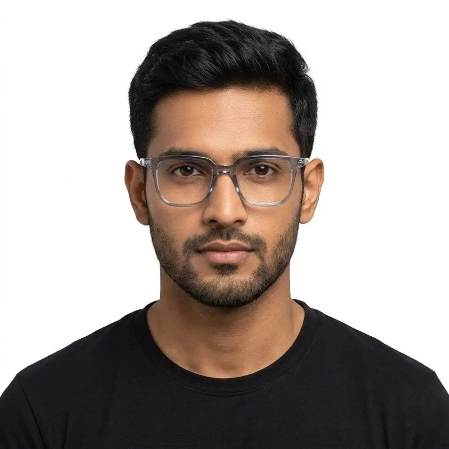 Celestia | Transparent Medium Full Rim Wayfarer Computer Glasses for Men & Women [Blue Block]