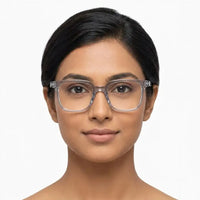 Celestia | Transparent Medium Full Rim Wayfarer Computer Glasses for Men & Women [Blue Block]