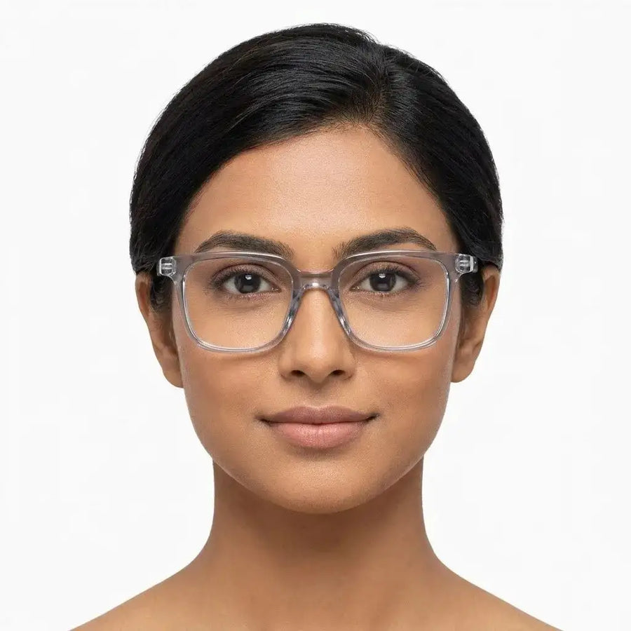 Celestia | Transparent Medium Full Rim Wayfarer Computer Glasses for Men & Women [Blue Block]