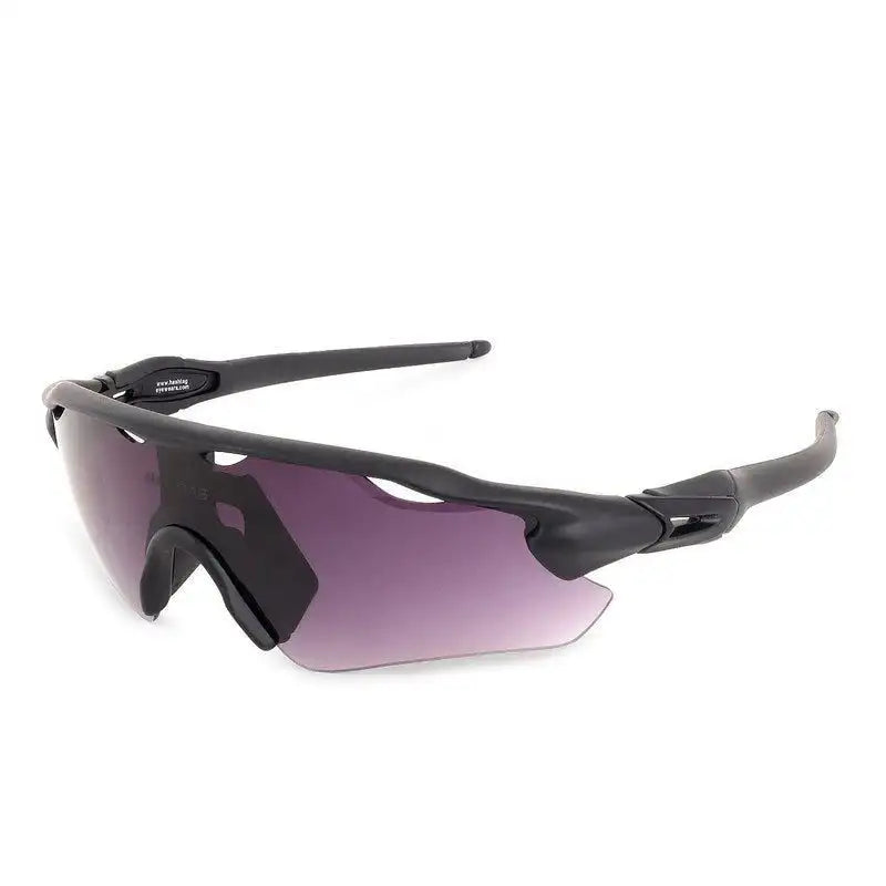 Chronos | Black Medium Half Rim Shield Sports Sunglasses for Men & Women [UV-protected]