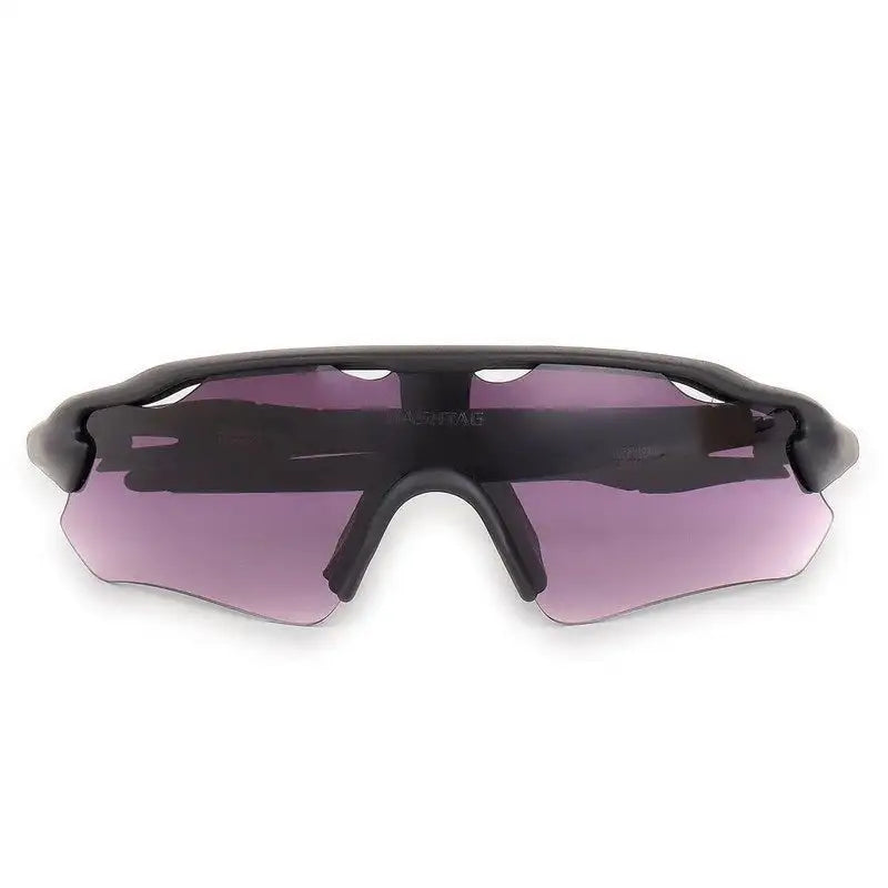 Chronos | Black Medium Half Rim Shield Sports Sunglasses for Men & Women [UV-protected]