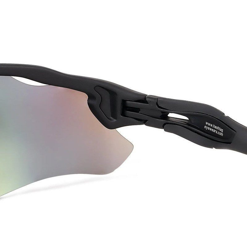 Chronos Grey Medium Half Rim Shield Sports Sunglasses for Men & Women — Hashtag Eyewears