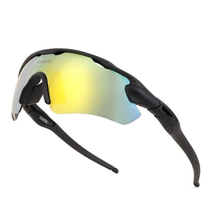 Chronos Grey Medium Half Rim Shield Sports Sunglasses for Men & Women — Hashtag Eyewears