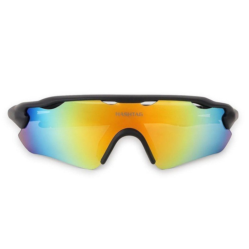 Chronos Grey Medium Half Rim Shield Sports Sunglasses for Men & Women — Hashtag Eyewears