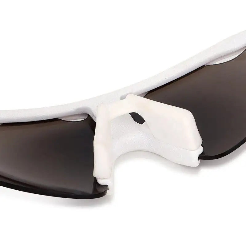 Chronos | White Medium Half Rim Shield Sports Sunglasses for Men & Women [UV-protected]