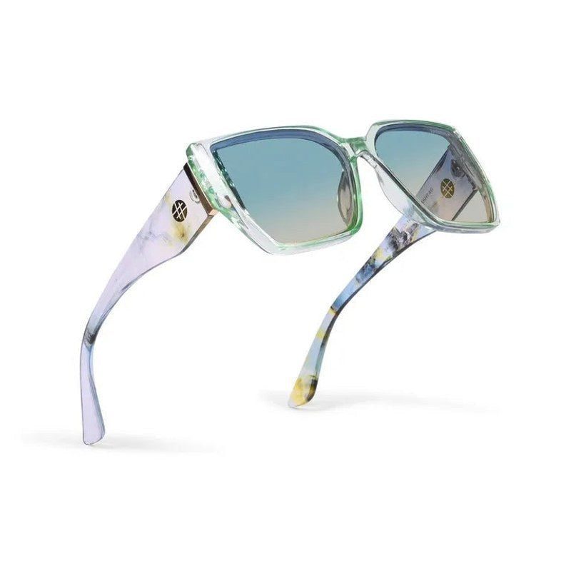 Chrysa Transparent Texture Brown Pink Gradient Large Full Rim Square Sunglasses for Men & Women — Hashtag Eyewears