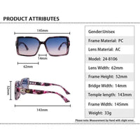 Cipher Purple Black Texture Large Full Rim Rectangle Sunglasses for Women — Hashtag Eyewears