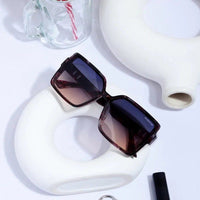 Cipher Purple Black Texture Large Full Rim Rectangle Sunglasses for Women — Hashtag Eyewears