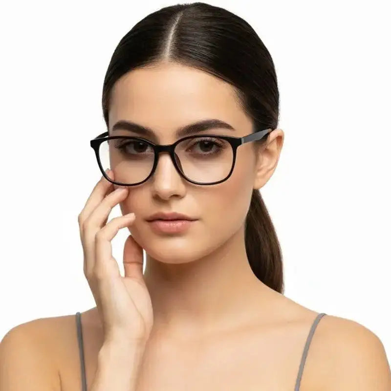 Clario | Black Medium Full Rim RECTANGLE Computer Glasses for Men & Women [Blue Block]
