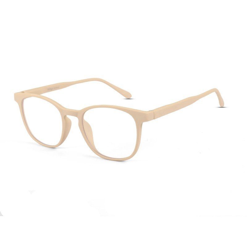 Clario Cream Medium Full Rim RECTANGLE Computer Glasses for Men & Women — Hashtag Eyewears
