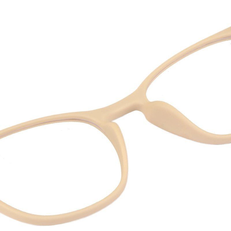 Clario Cream Medium Full Rim RECTANGLE Computer Glasses for Men & Women — Hashtag Eyewears