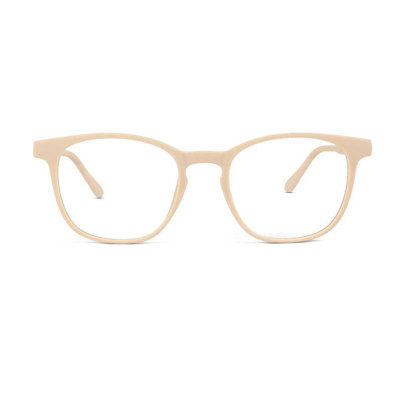 Clario Cream Medium Full Rim RECTANGLE Computer Glasses for Men & Women — Hashtag Eyewears