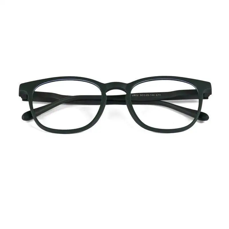 Clario | Green Medium Full Rim RECTANGLE Computer Glasses for Men & Women [Blue Block]