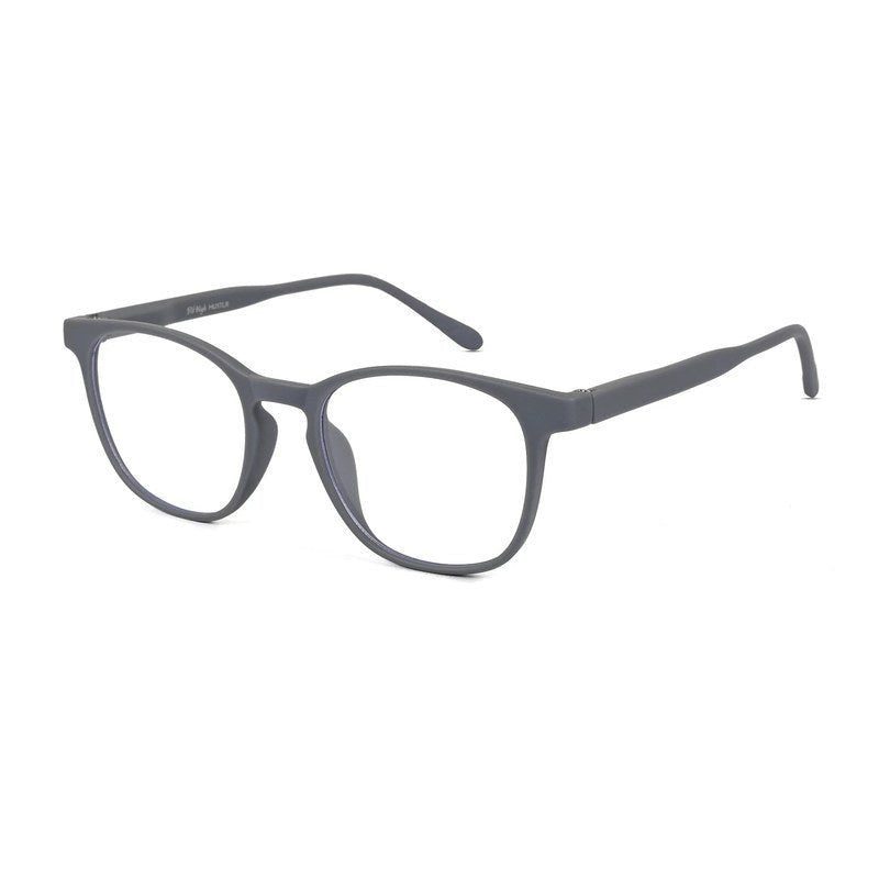 Clario Grey Medium Full Rim RECTANGLE Computer Glasses for Men & Women — Hashtag Eyewears
