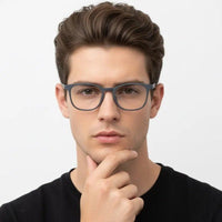 Clario Grey Medium Full Rim RECTANGLE Computer Glasses for Men & Women — Hashtag Eyewears