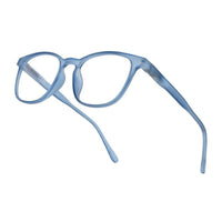Clario Transparent Blue Medium Full Rim RECTANGLE Computer Glasses for Men & Women — Hashtag Eyewears