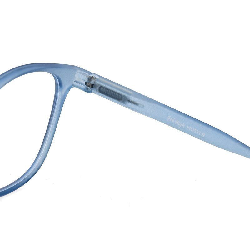 Clario Transparent Blue Medium Full Rim RECTANGLE Computer Glasses for Men & Women — Hashtag Eyewears
