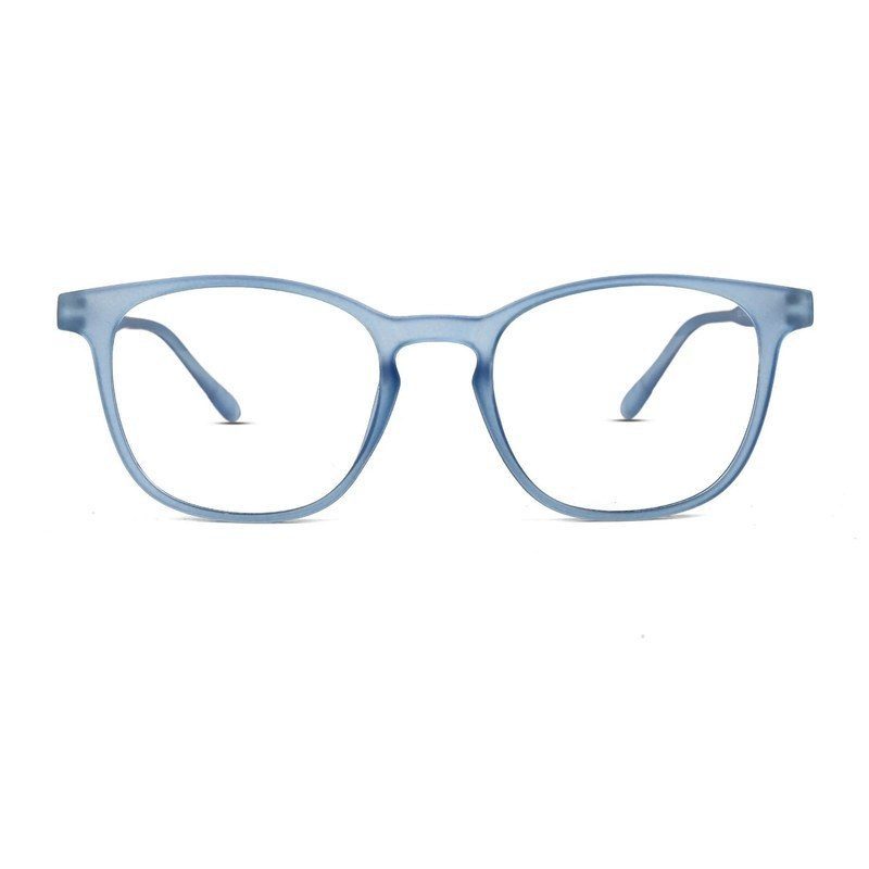 Clario Transparent Blue Medium Full Rim RECTANGLE Computer Glasses for Men & Women — Hashtag Eyewears