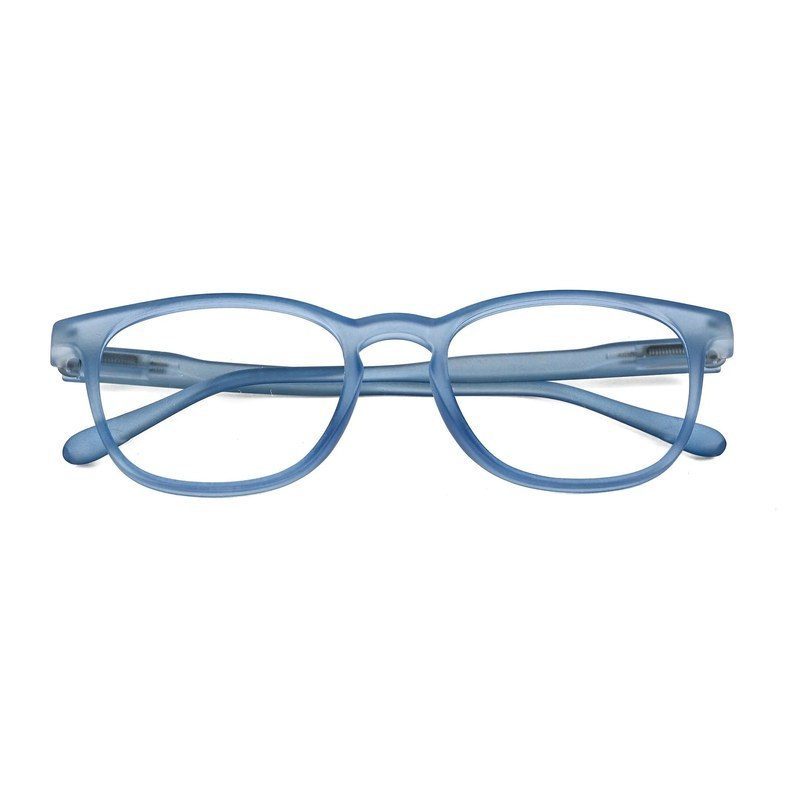Clario Transparent Blue Medium Full Rim RECTANGLE Computer Glasses for Men & Women — Hashtag Eyewears
