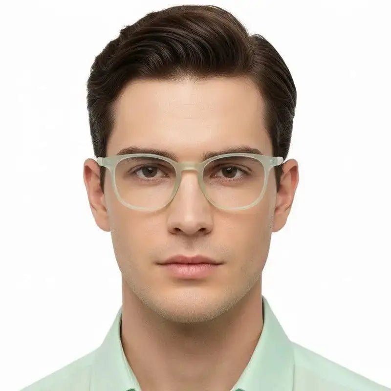Clario | Transparent Light Green Medium Full Rim RECTANGLE Computer Glasses for Men & Women [Blue Block]