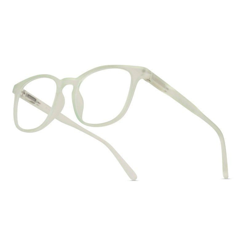 Clario Transparent Light Green Medium Full Rim RECTANGLE Computer Glasses for Men & Women — Hashtag Eyewears