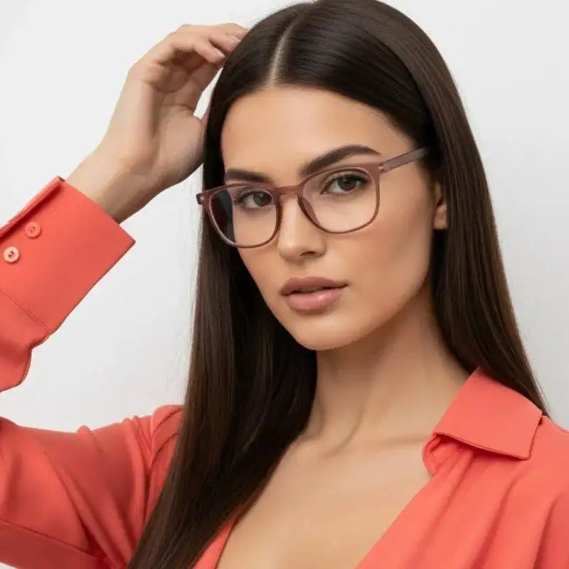 Clario | Transparent Mate Maroon Medium Full Rim RECTANGLE Computer Glasses for Men & Women [Blue Block]