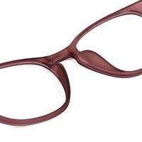 Clario | Transparent Mate Maroon Medium Full Rim RECTANGLE Computer Glasses for Men & Women [Blue Block]