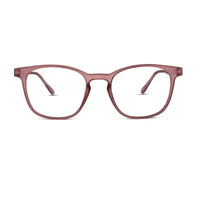Clario | Transparent Mate Maroon Medium Full Rim RECTANGLE Computer Glasses for Men & Women [Blue Block]