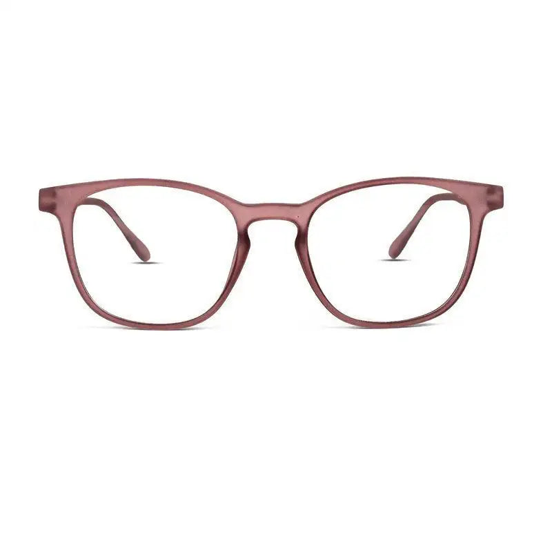 Clario | Transparent Mate Maroon Medium Full Rim RECTANGLE Computer Glasses for Men & Women [Blue Block]