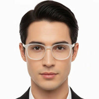 Clario Transparent Medium Full Rim RECTANGLE Computer Glasses for Men & Women — Hashtag Eyewears