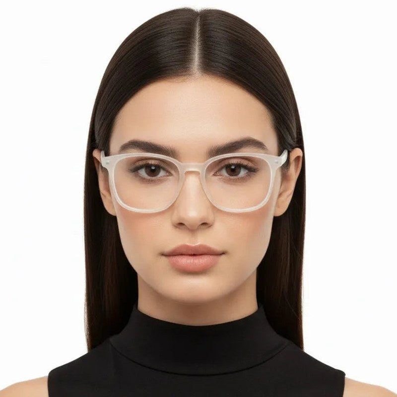 Clario Transparent Medium Full Rim RECTANGLE Computer Glasses for Men & Women — Hashtag Eyewears