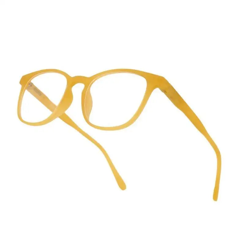 Clario | Transparent Orange Medium Full Rim RECTANGLE Computer Glasses for Men & Women [Blue Block]