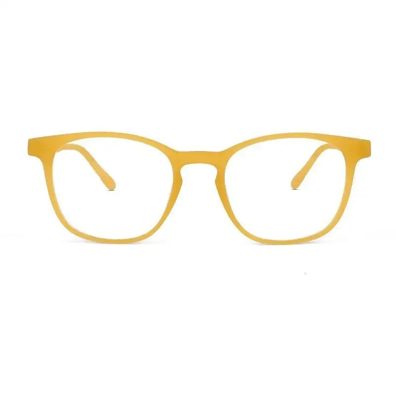 Clario | Transparent Orange Medium Full Rim RECTANGLE Computer Glasses for Men & Women [Blue Block]